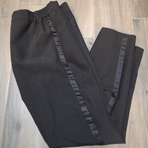 Spring Notion Black Boy's Tuxedo Pants with Satin Stripe